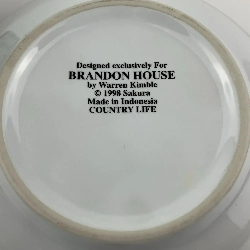 Warren Kimble Country Life Folk Brandon House Sakura Dish Set VTG